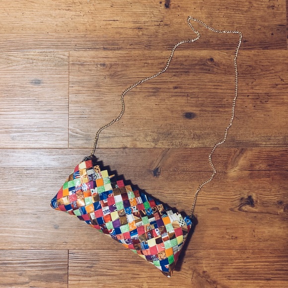 Mexican Candy Wrapper Woven Purse - Picture 2 of 3